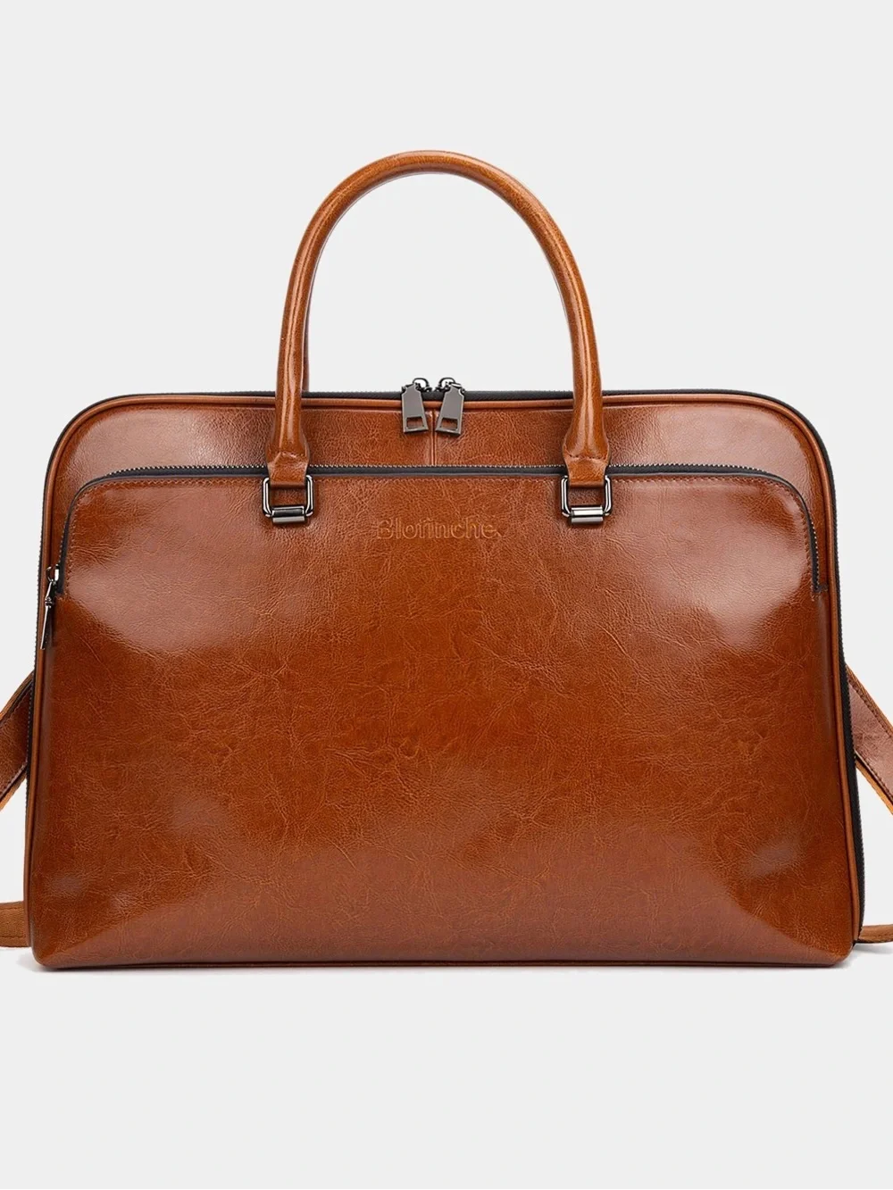 NWT Blofinche Brown Leather Laptop Messenger Bag